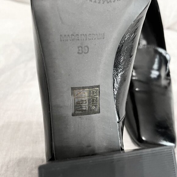 NWOT L'INTERVALLE BARNABY BLACK LEATHER BLOCK HEEL LOAFERS - 39 - Picture 12 of 12